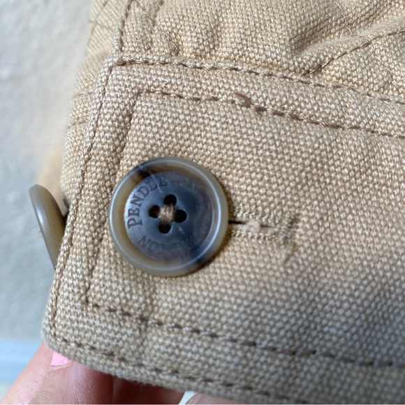 Pendleton Tan Quilted Jacket Coat with Buttons, Size SML - Picture 7 of 14